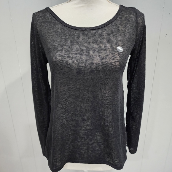Aeropostale Tops - Aeropostale Small Black Long Sleeve Sheer Hi Lo Tunic